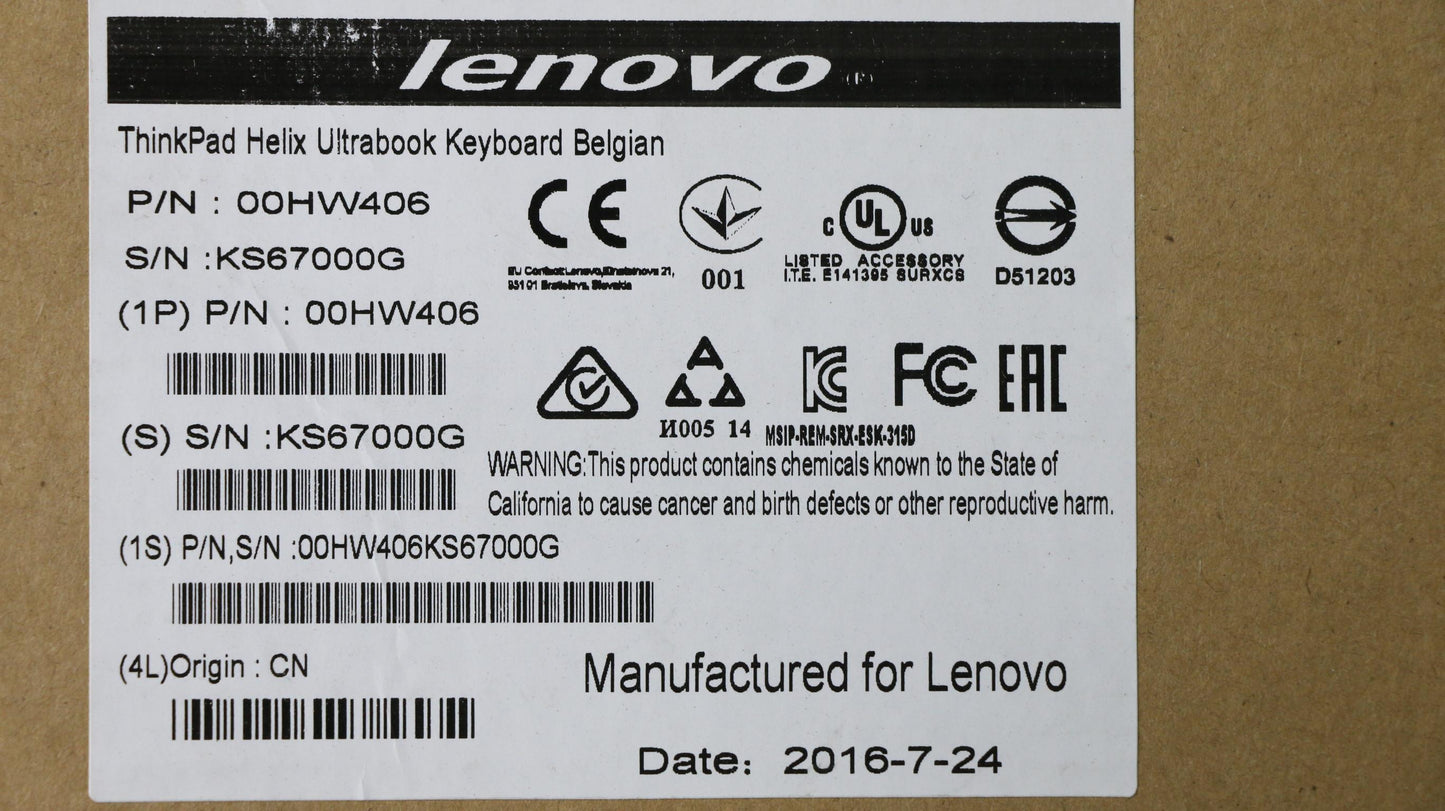 Lenovo Ki Keyboards Internal - 00HW406
