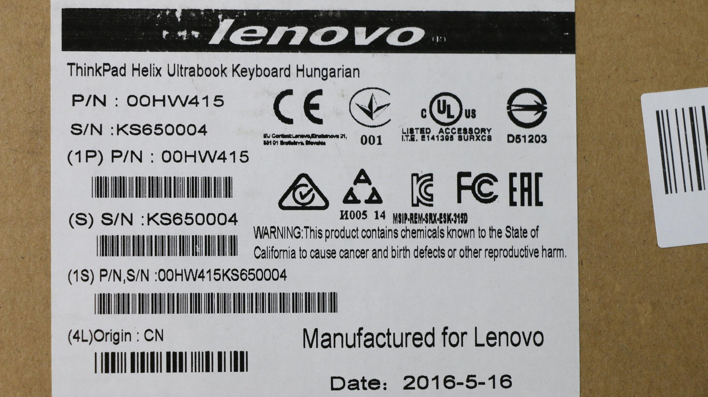 Lenovo Ki Keyboards Internal - 00HW415
