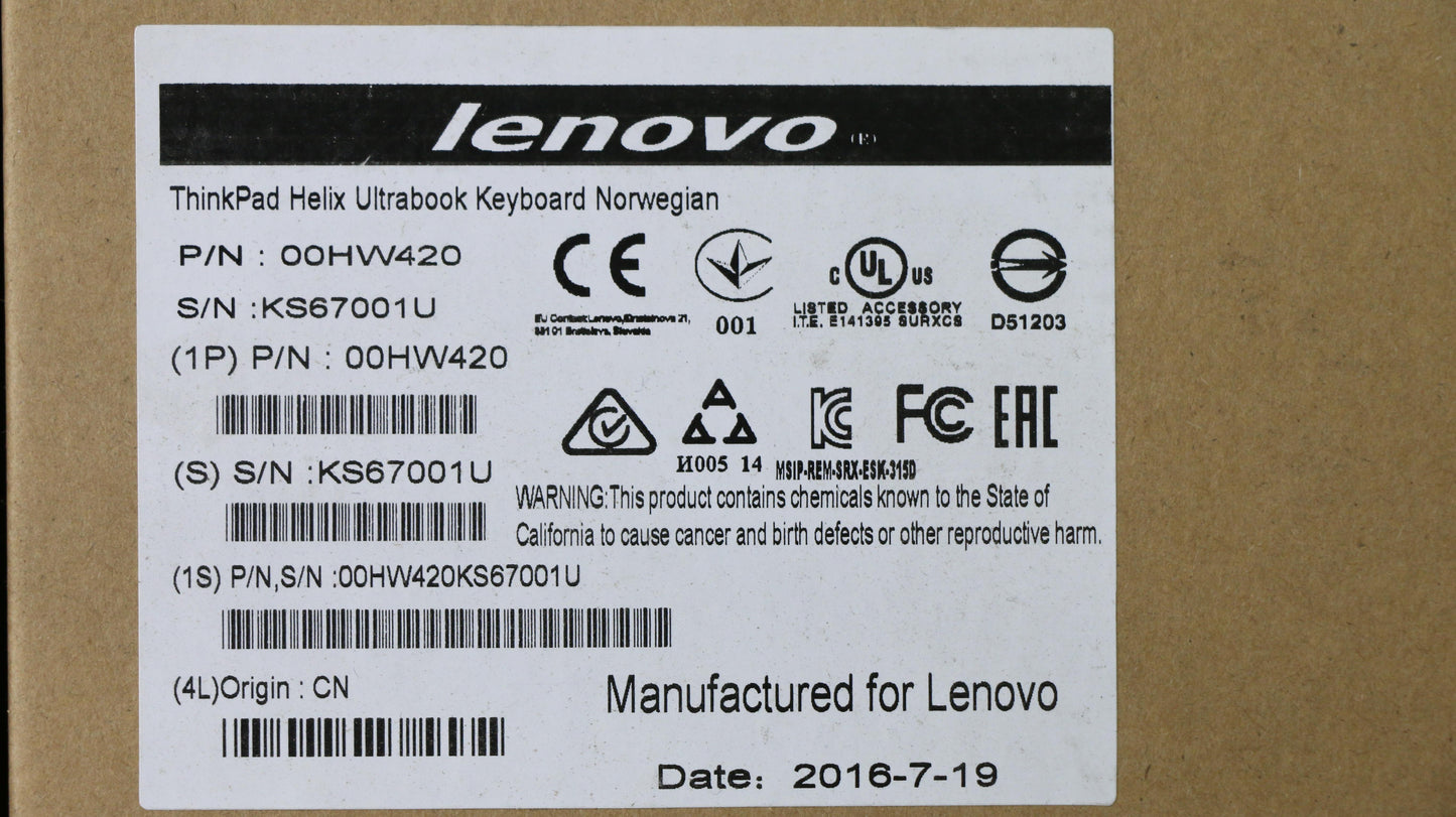 Lenovo Ki Keyboards Internal - 00HW420