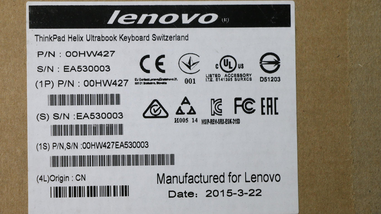 Lenovo Ki Keyboards Internal - 00HW427