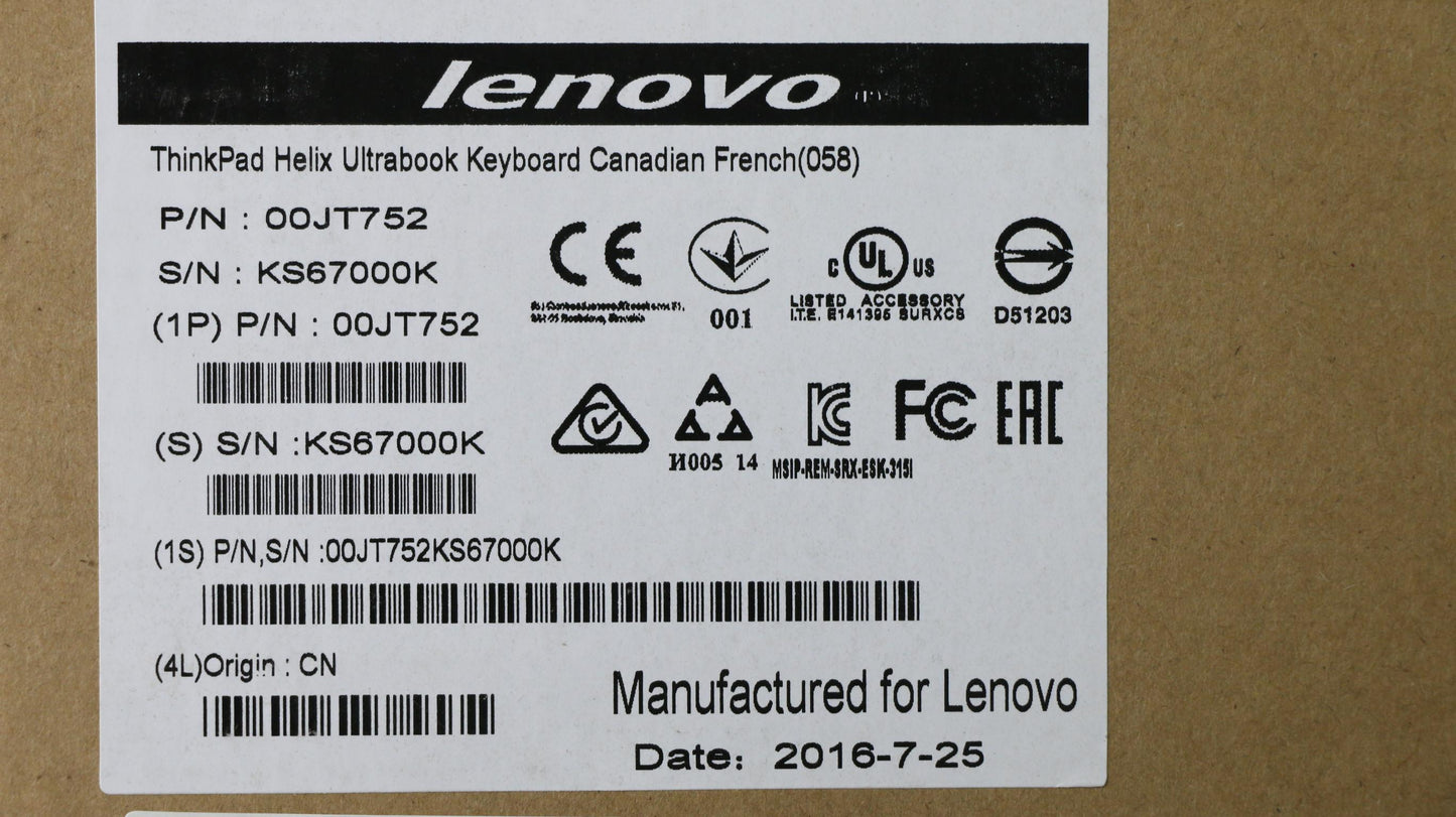 Lenovo Ki Keyboards Internal - 00JT752