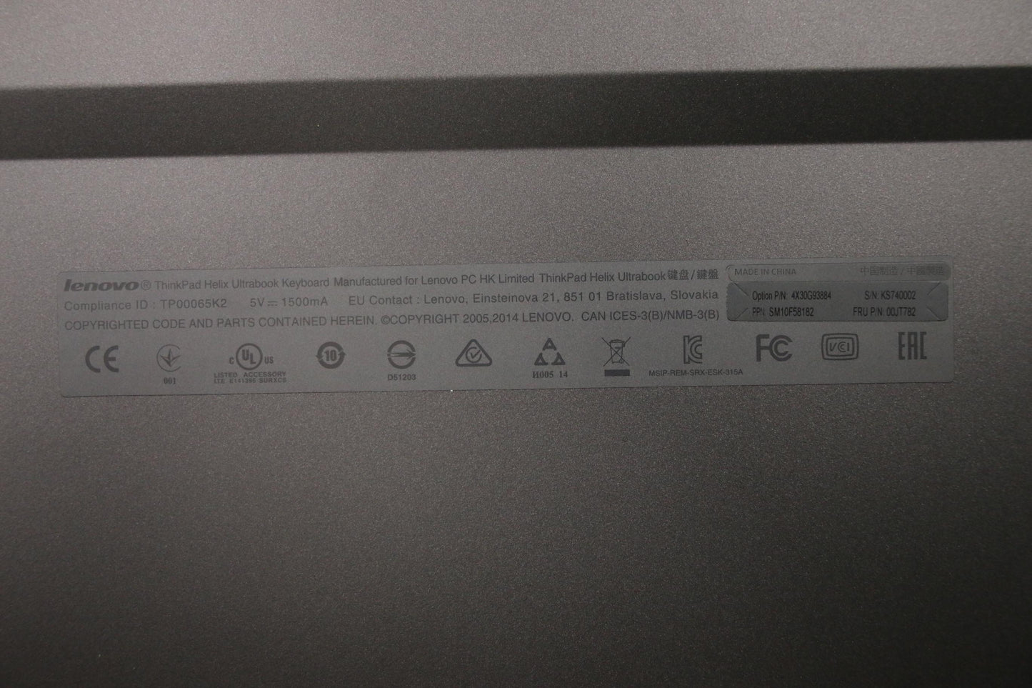 Lenovo Ki Keyboards Internal - 00JT782