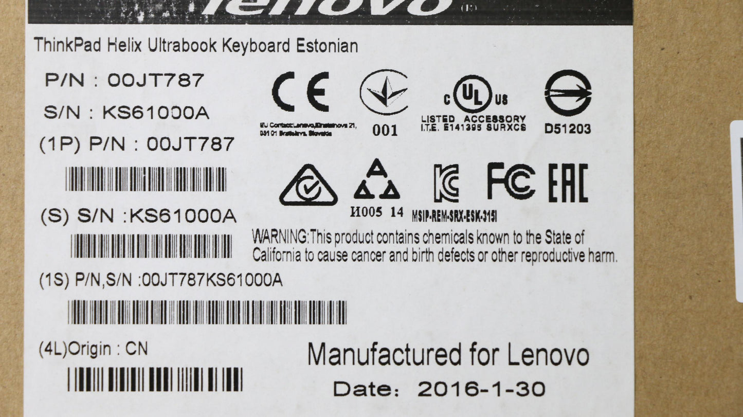 Lenovo Ki Keyboards Internal - 00JT787