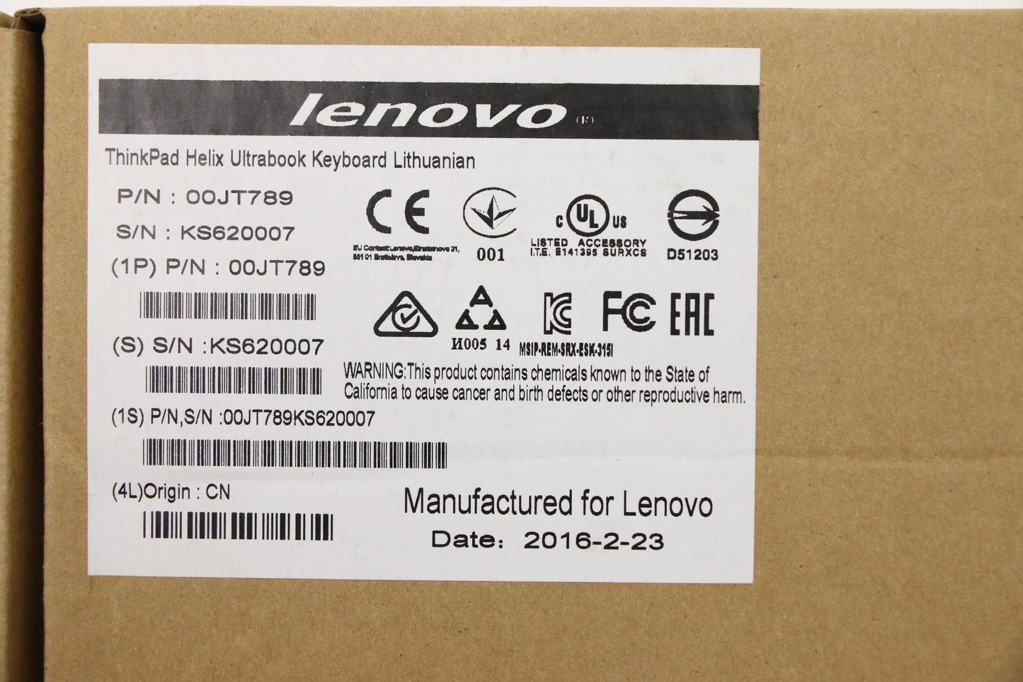 Lenovo Ki Keyboards Internal - 00JT789