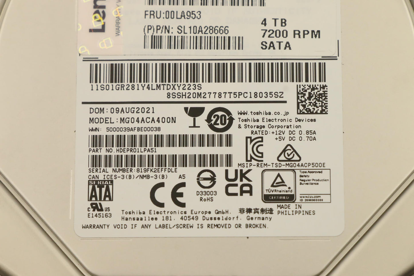 Lenovo Hd Hard Drives - 00LA953