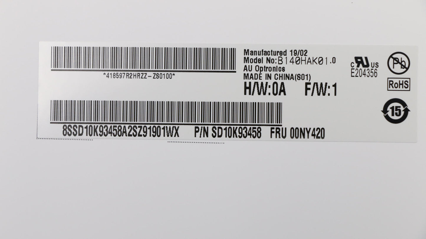 Lenovo Auo 14.0 Fhd Ips Ag On-Cell - 00NY420