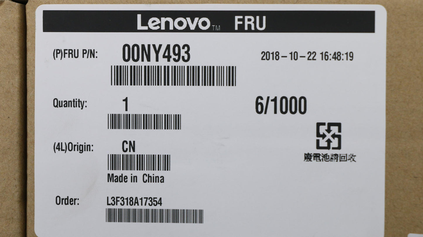 Lenovo (00NY493) Battery, 13.05V, 90Wh, 6-cell