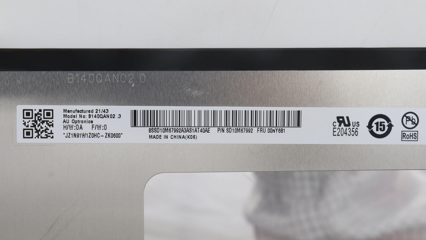 Lenovo Auo 140 Wqhd Ips Ag - 00NY681