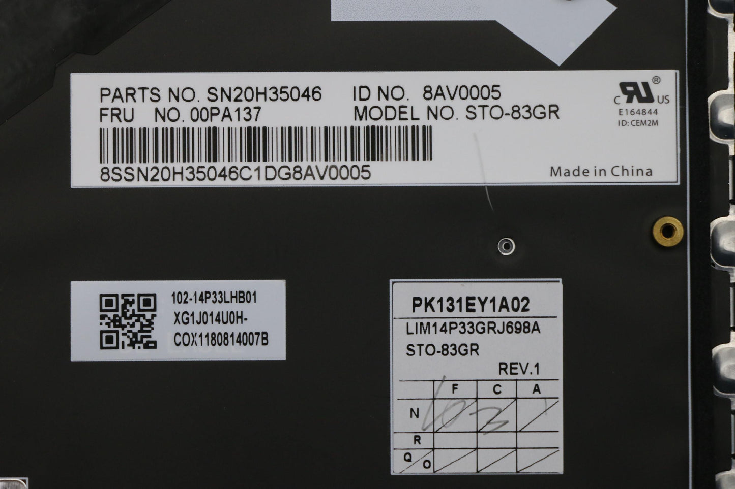 Lenovo Ki Keyboards Internal - 00PA137