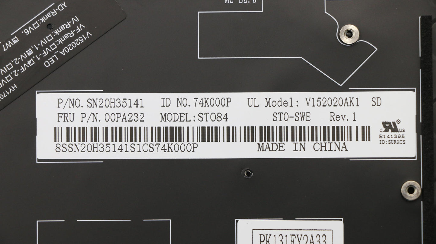 Lenovo Ki Keyboards Internal - 00PA232