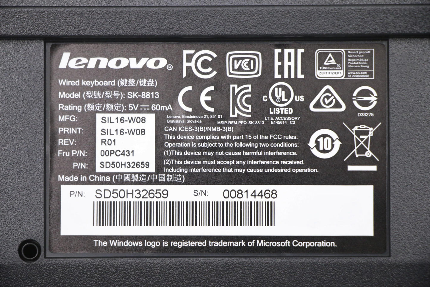 Lenovo Dt Kyb - 00PC431