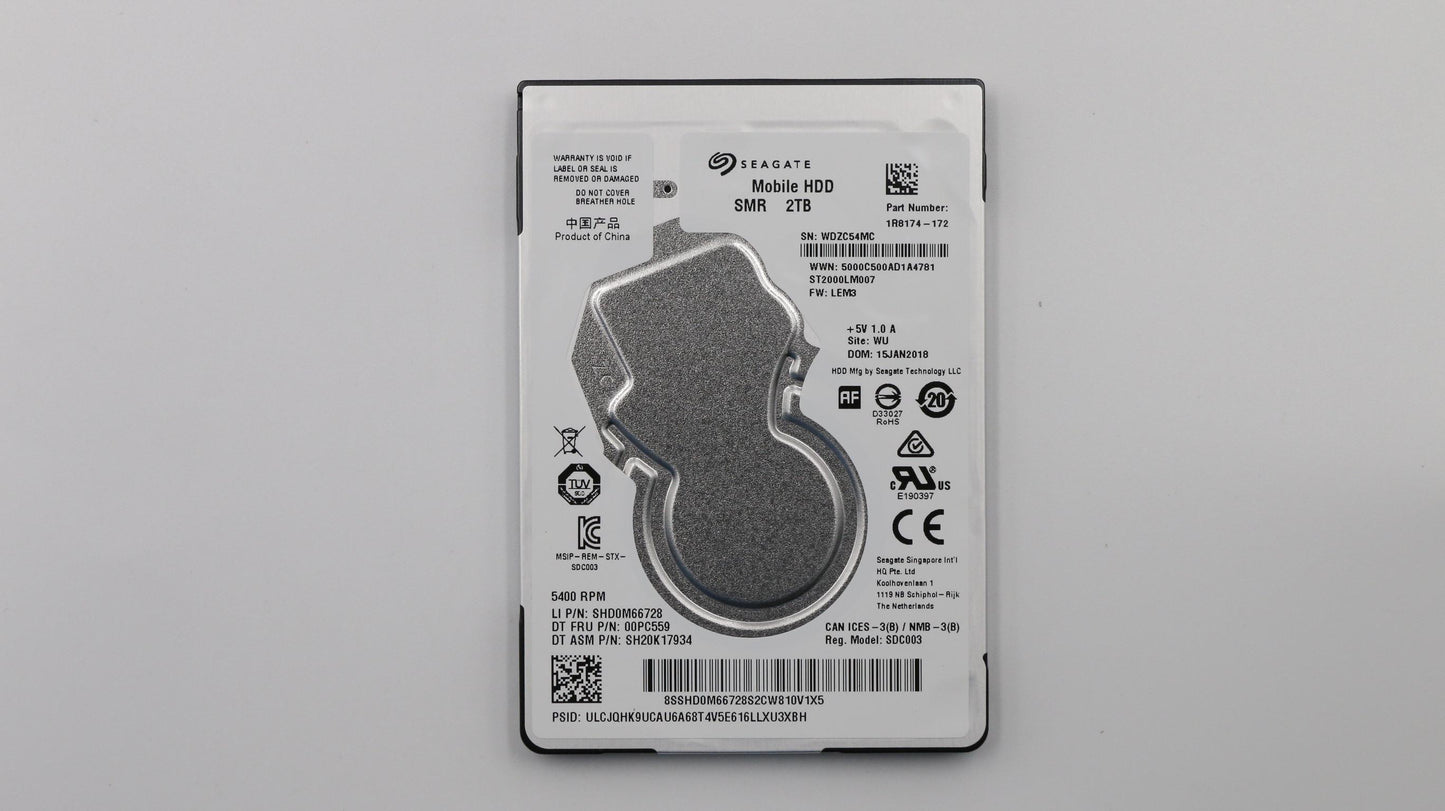 Lenovo Hdd Asm 2.5 2Tb Smr 7Mm Hdd A - 00PC559