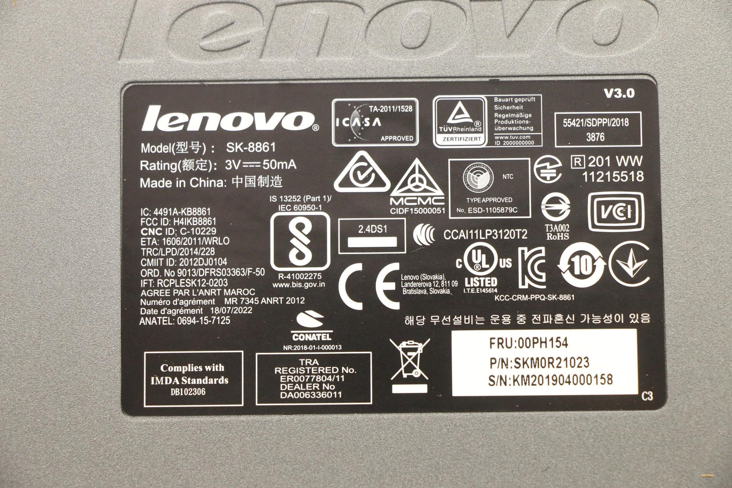 Lenovo Liteon Sb8861 2.4G Km Kit Iron - 00PH154