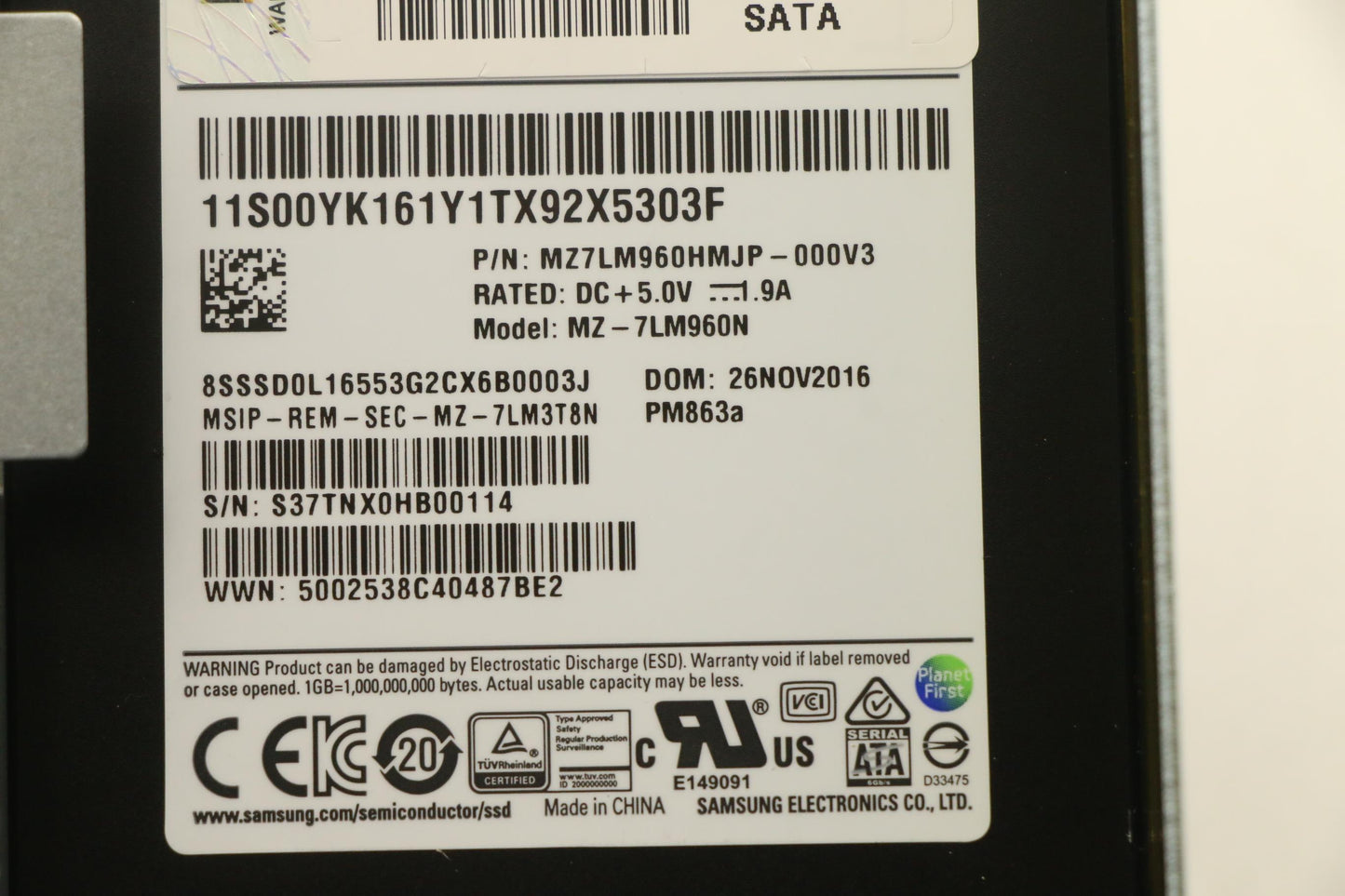 Lenovo Hs 2.5-Inch 960Gb Pm863A Enter - 00PH835
