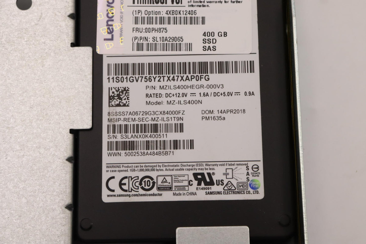 Lenovo Hs 2.5 400Gb Pm1635A 12Gb Sa - 00PH875
