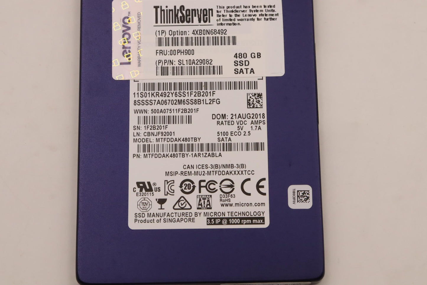 Lenovo Nhs 480Gb 6Gbps Sata 2.5-Inch - 00PH900