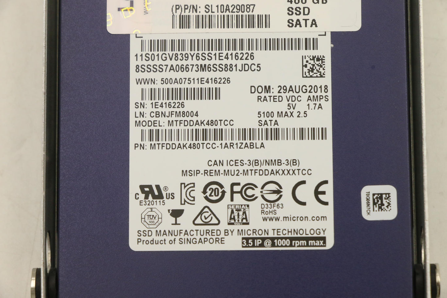 Lenovo Nhs 480Gb 6Gb Sata 2.5-Inch As - 00PH905