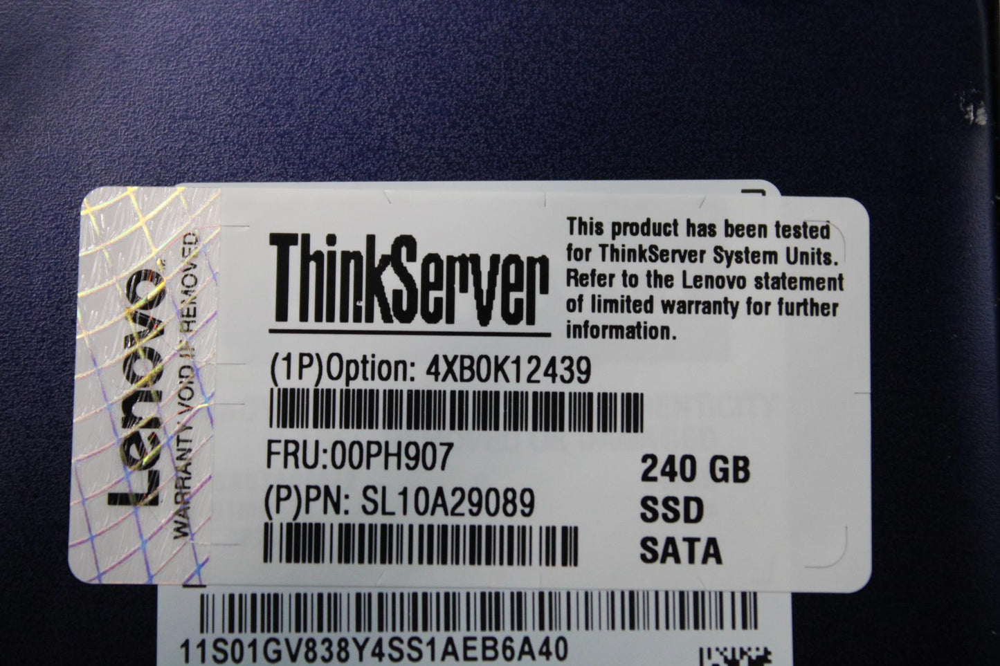 Lenovo Nhs 240Gb 6Gb Sata 2.5-Inch As - 00PH907