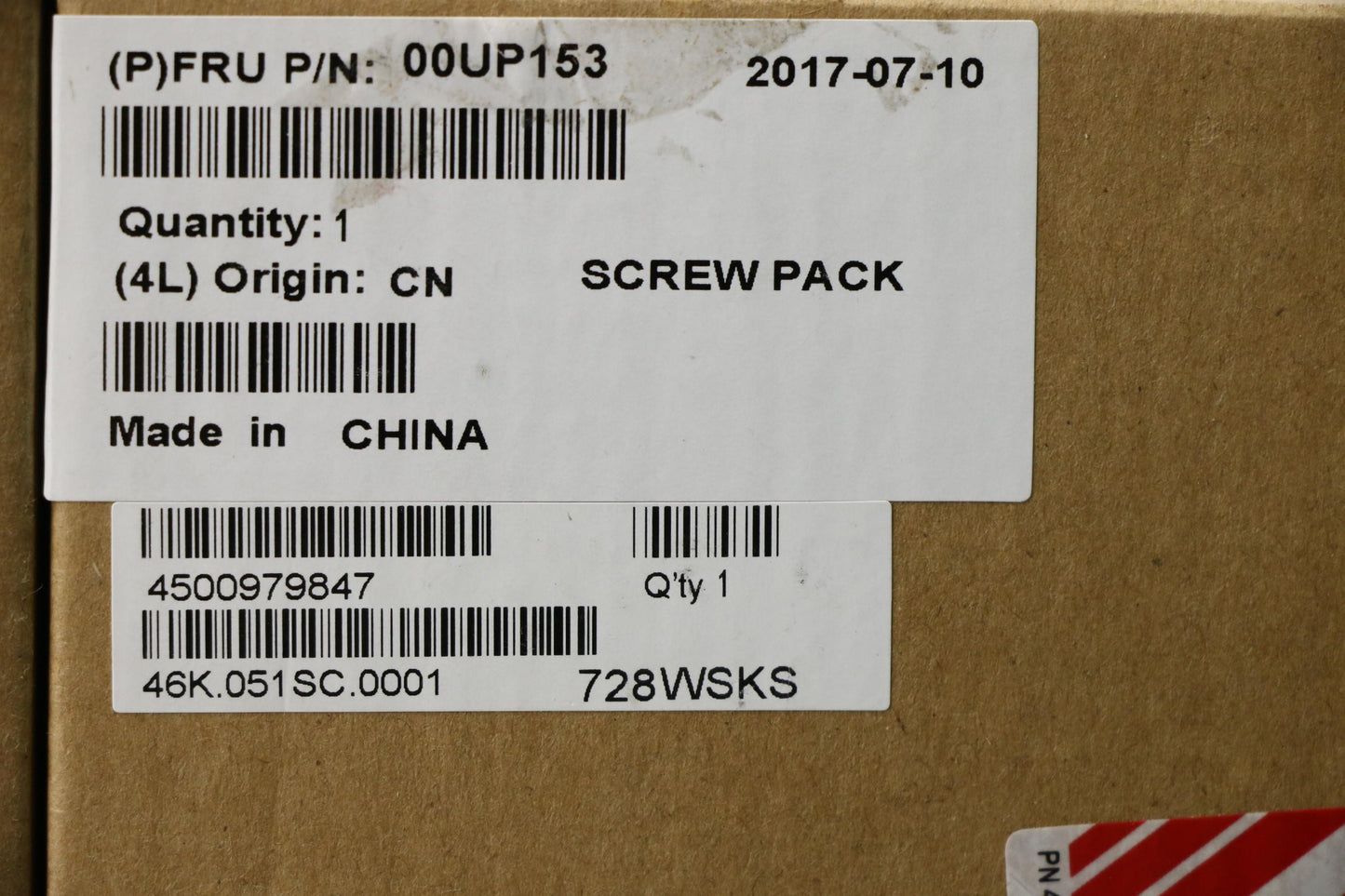 Lenovo 00UP153 Ks Kits Screws And Labels