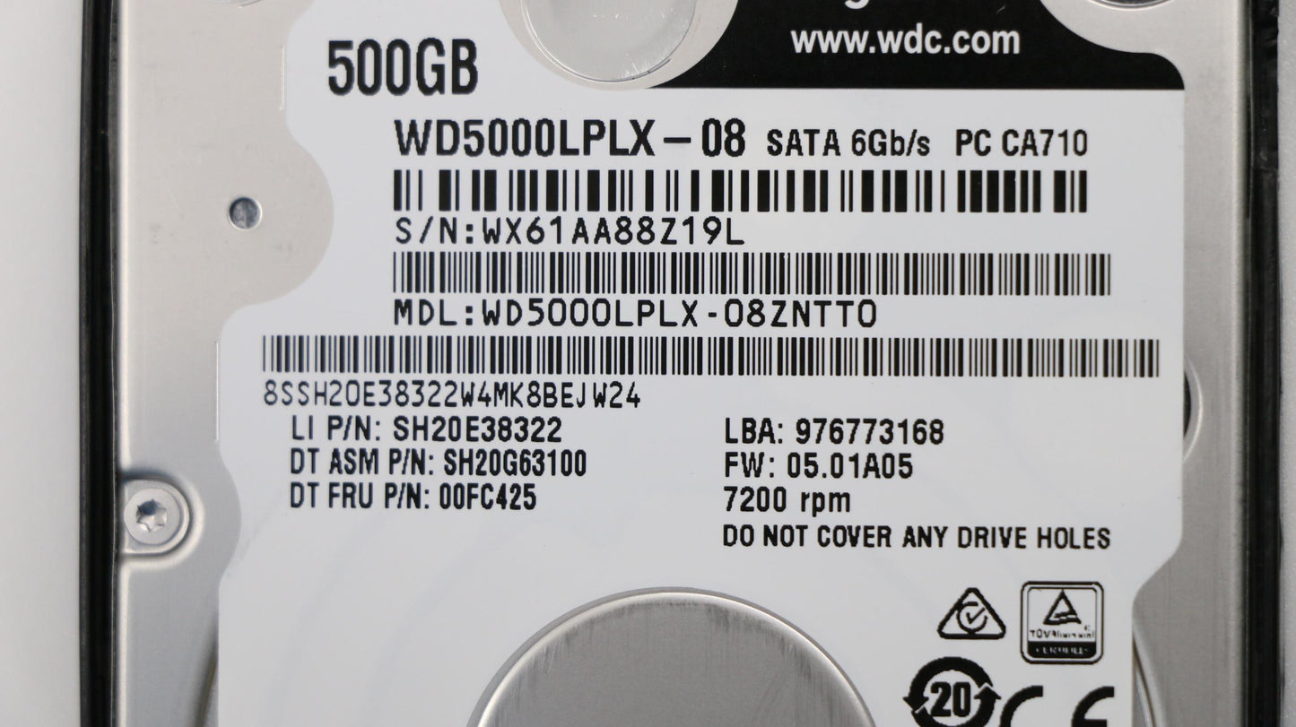 Lenovo Hdd Asm Hdd,500G,7200,7Mm,Wd,S - 00UP281