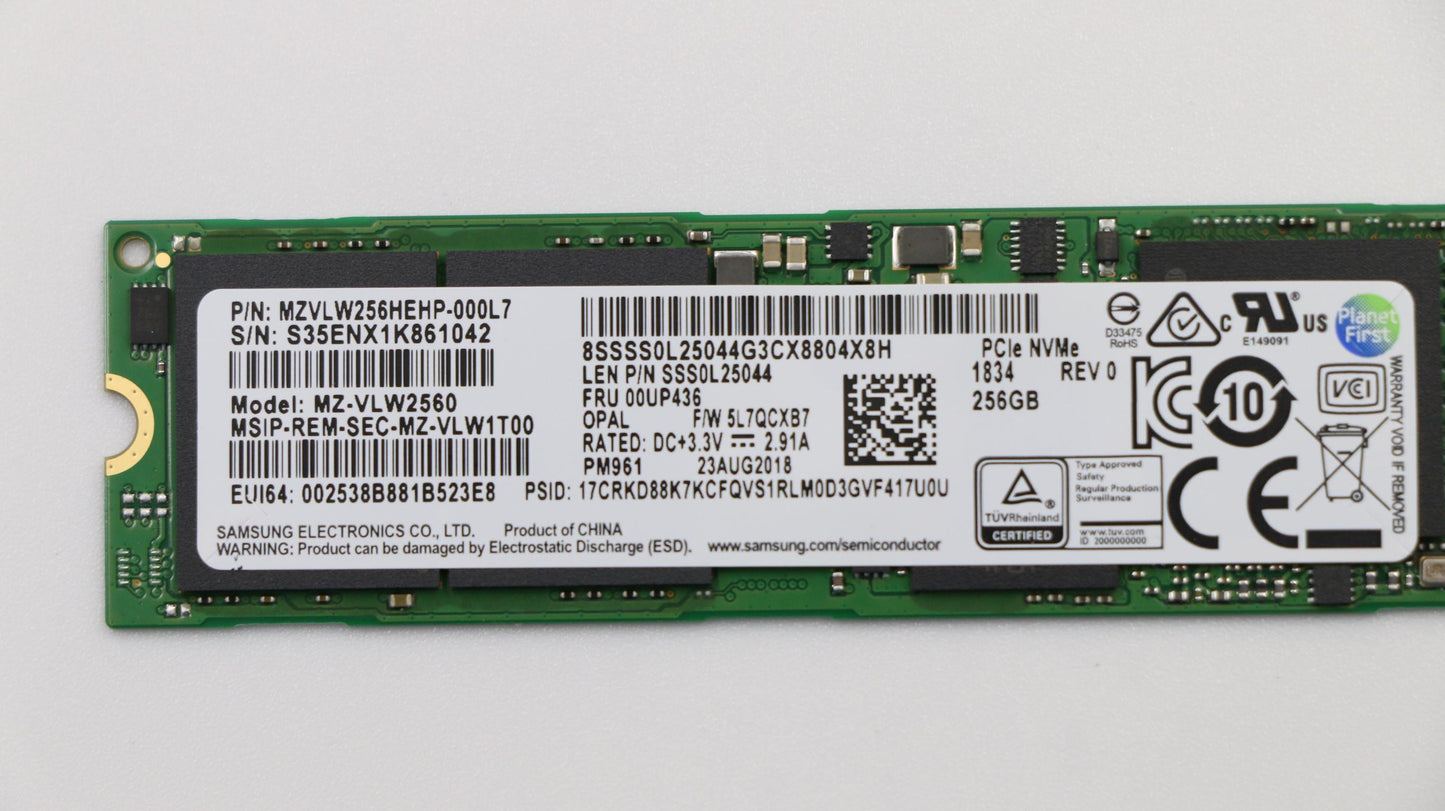 Lenovo 00UP436 Ssd Assembly 256 Op2 M.2 Samsu