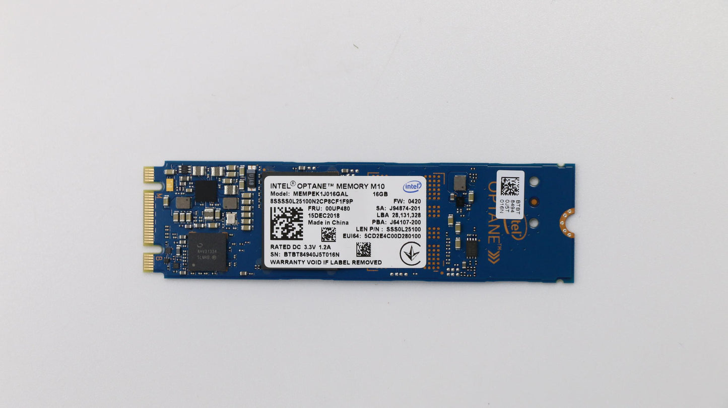 Lenovo (00UP480) SSD, 16GB, M.2, 2280, PCIe3x2, Intel Standard