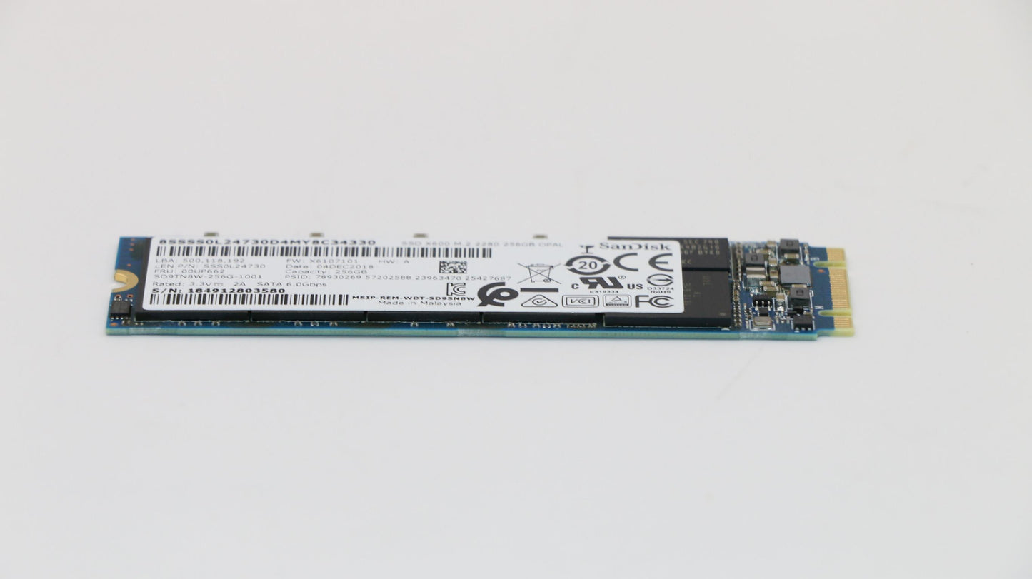 Lenovo Ssd_Asm 256Gm.22280Sata6Gsdkop - 00UP662