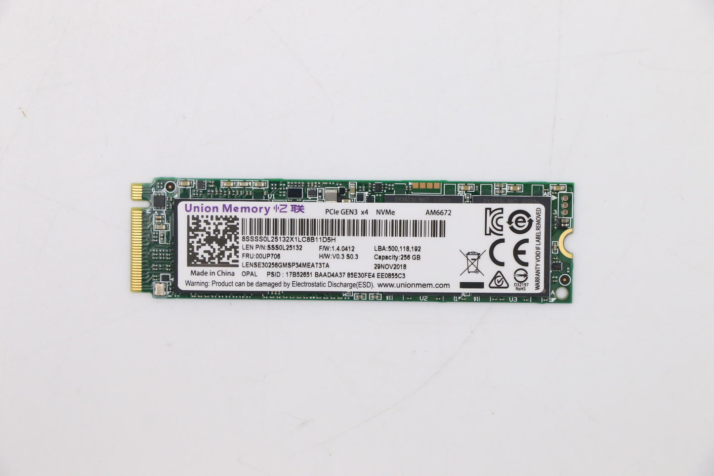 Lenovo (00UP702) SSD, 256GB, M.2, 2280, PCIe 3x4, OPAL, Intel