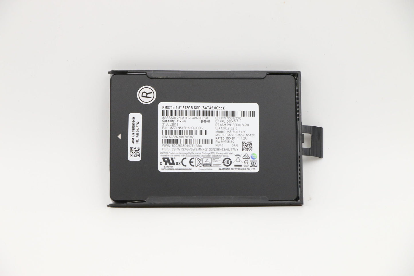 Lenovo (00UP712) 512GB SSD, 2.5", 7mm, SATA6G, OPAL, Samsung