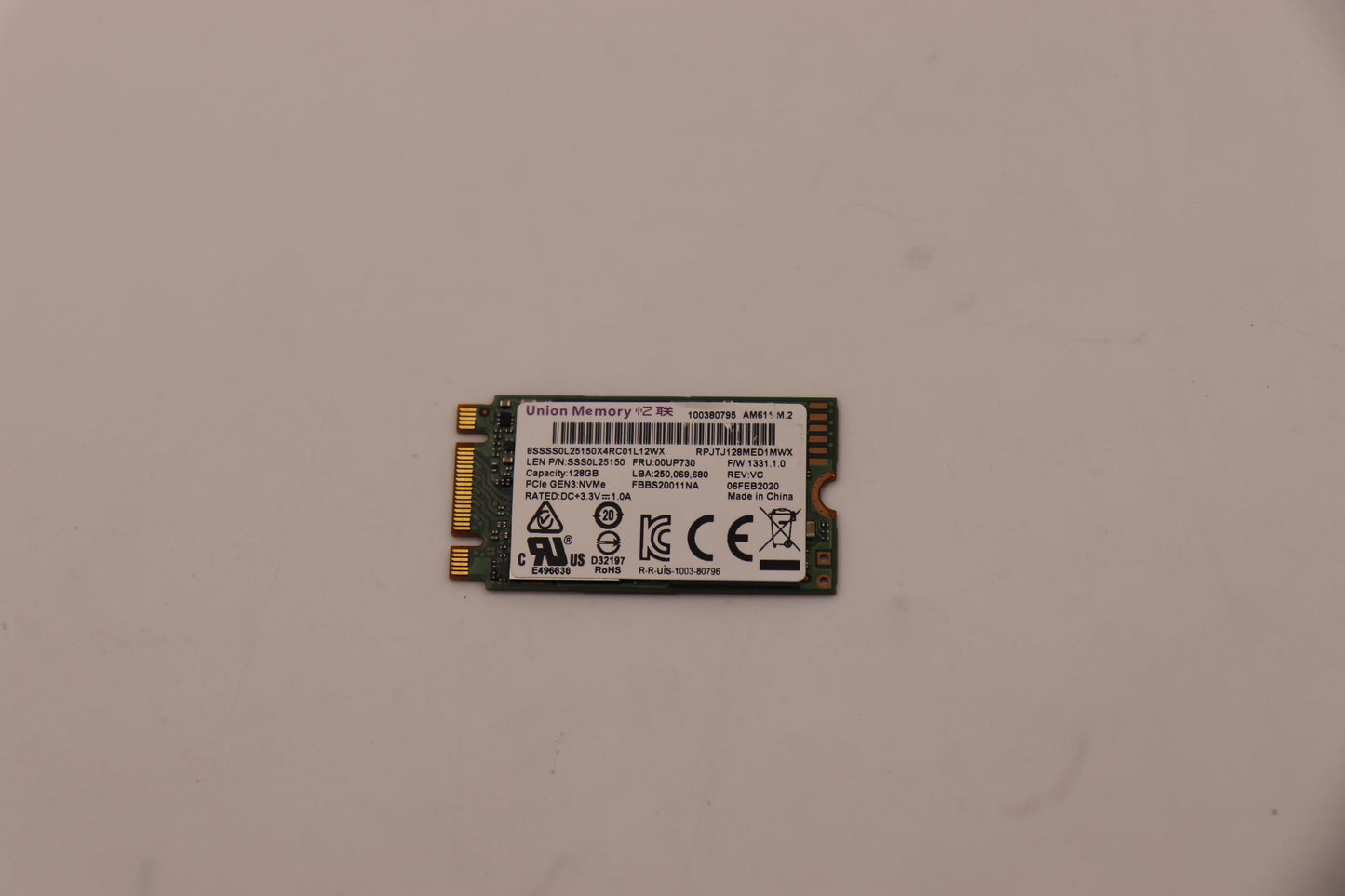 Lenovo 128G M.2 2242 Pcie3X2 Umis Std - 00UP730