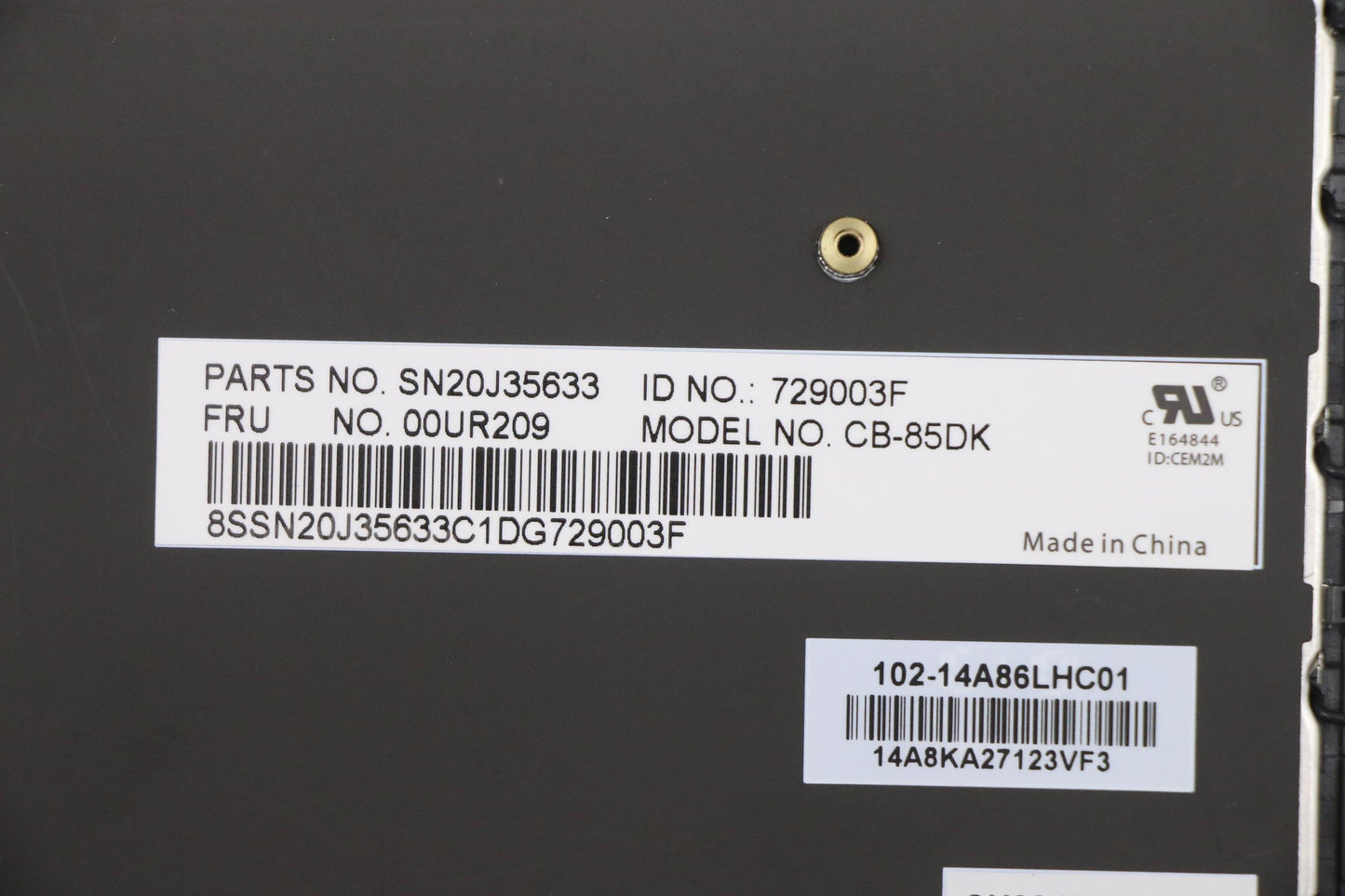 Lenovo Nbkyb Carling Kbd,Dk,Cny - 00UR209