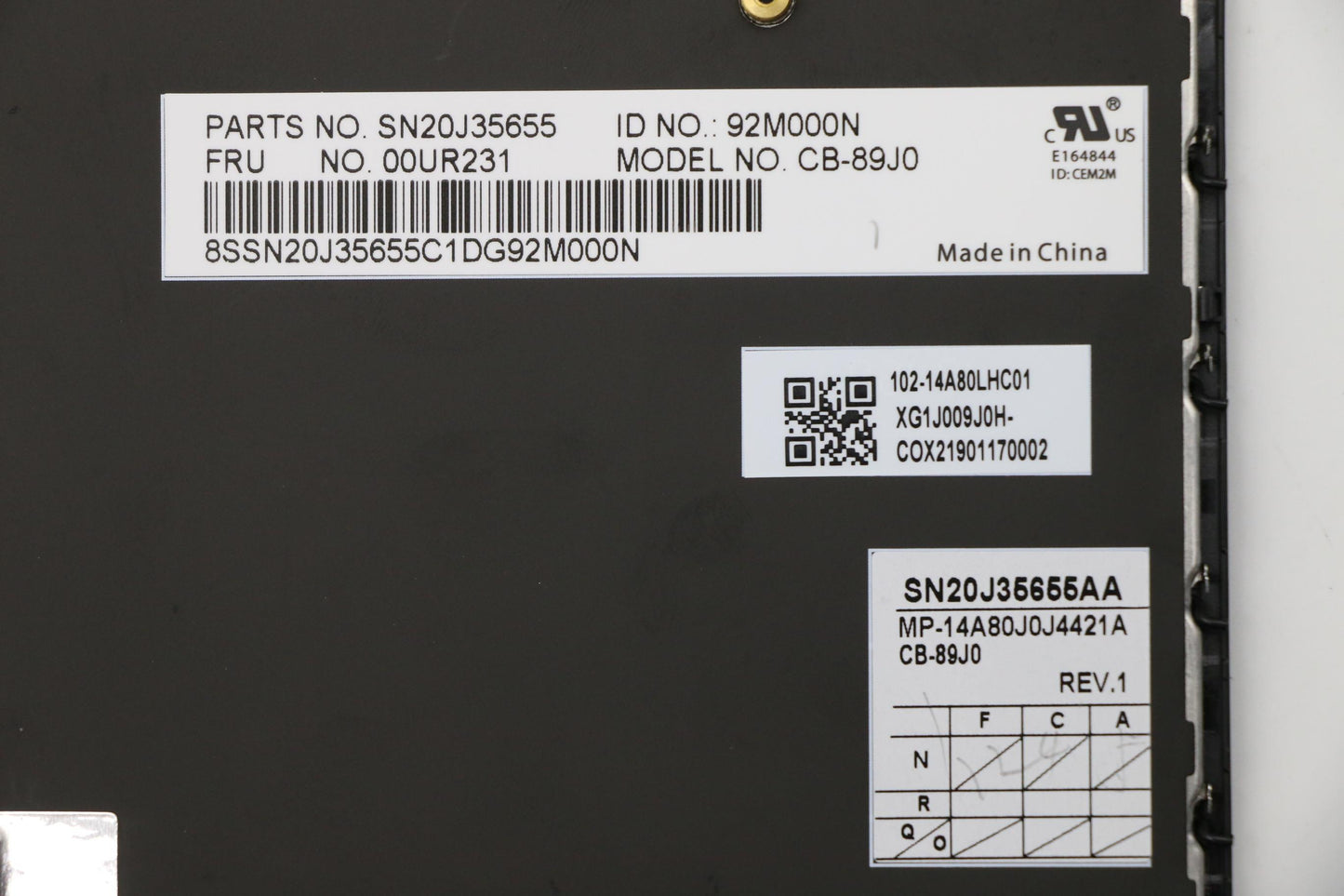 Lenovo Nbkyb Carling Kbd,Jp,Cny - 00UR231