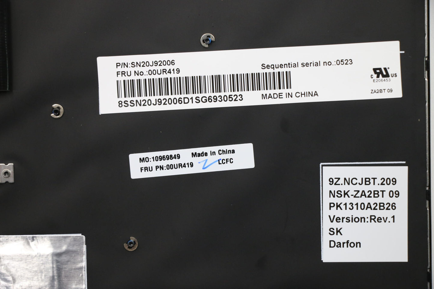 Lenovo Ki Keyboards Internal - 00UR419