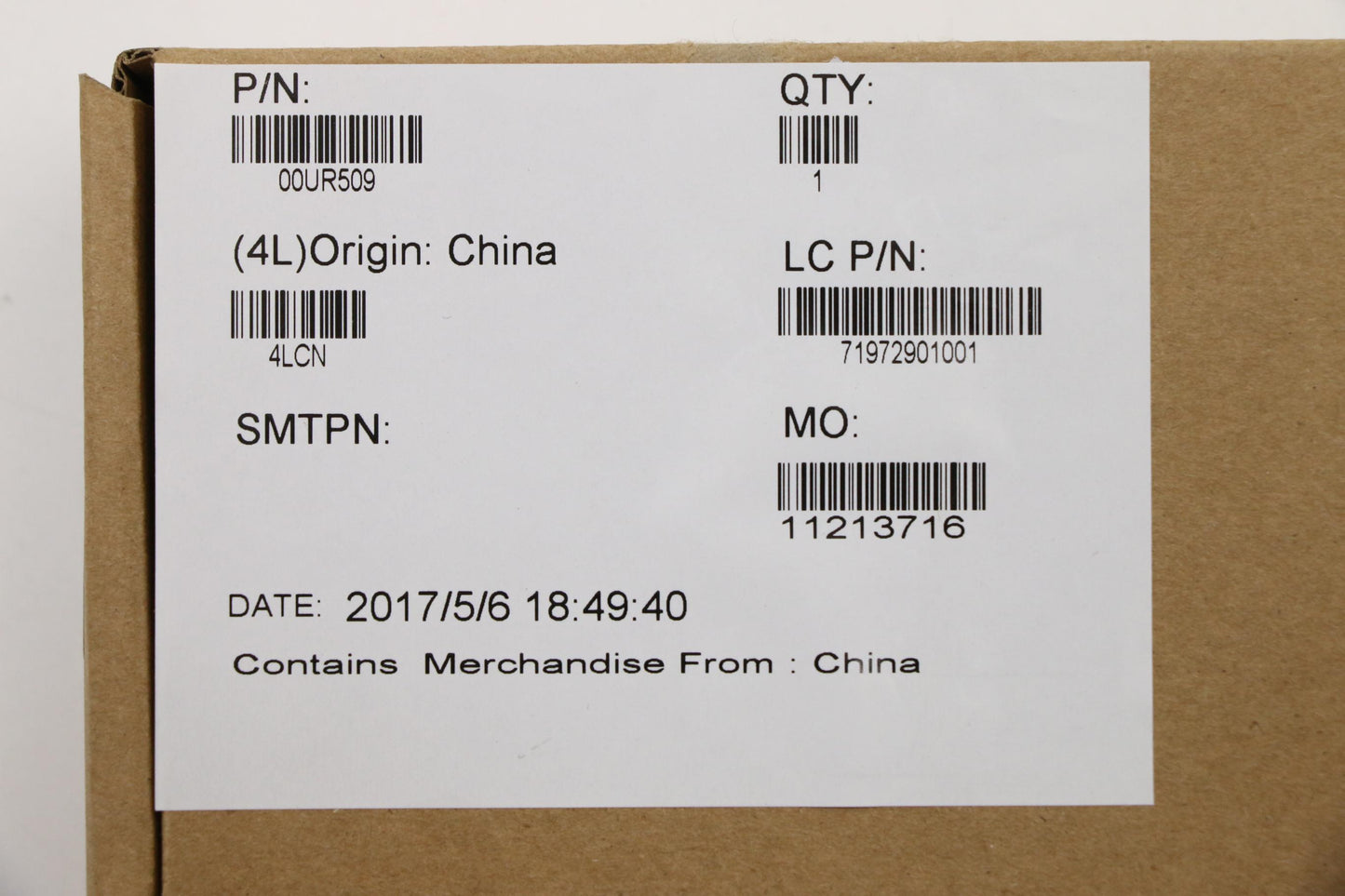 Lenovo Label Geo Asm - 00UR509