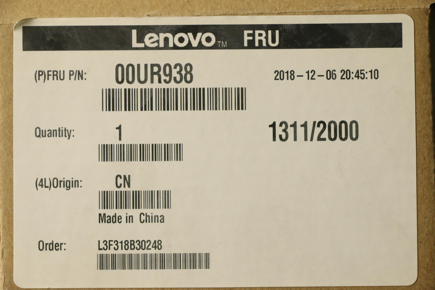 Lenovo 00UR938 Ct Cables Internal