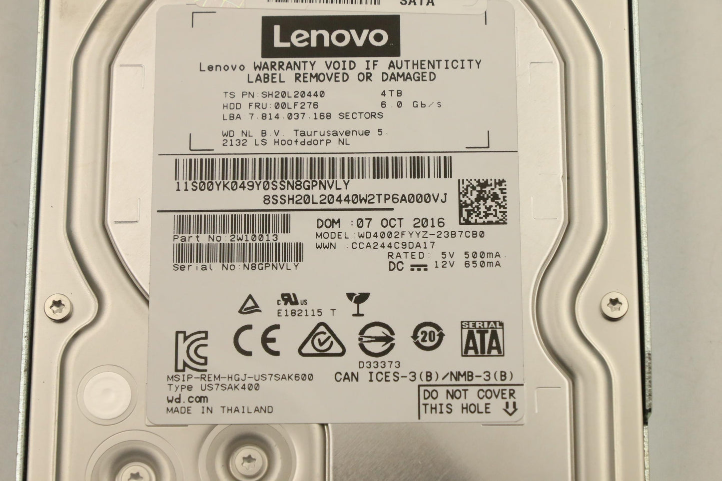 Lenovo Hdd Asm Nhs 4Tb Sata 7200Rpm, - 00XH221