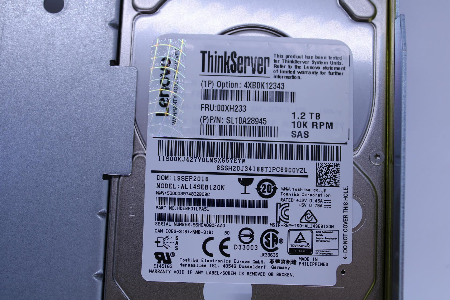 Lenovo Hdd Asm Hs 1.2Tb Sas 10K, 12Gb - 00XH233
