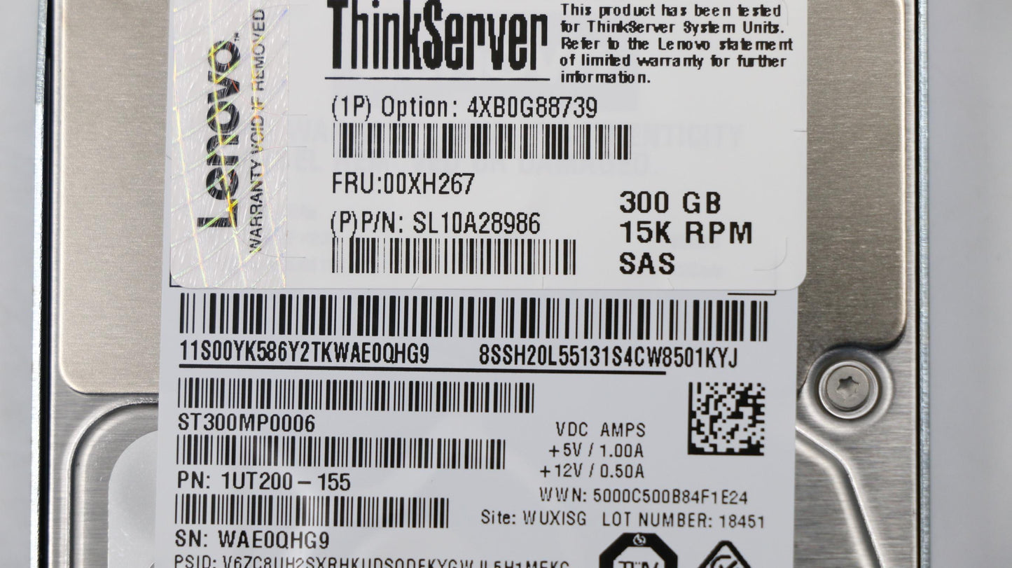 Lenovo Hs300Gsas15K12G2.5512Nhdd - 00XH267