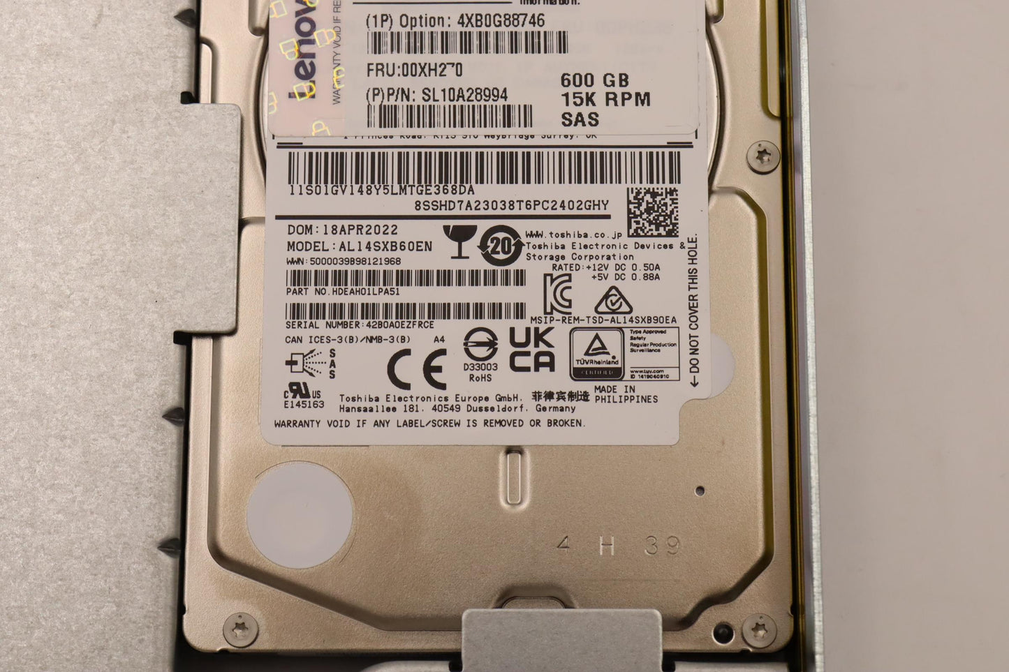 Lenovo Hs600Gbsas15K12G2.5Hdd - 00XH270