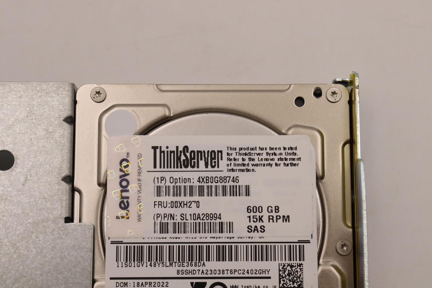 Lenovo Hs600Gbsas15K12G2.5Hdd - 00XH270