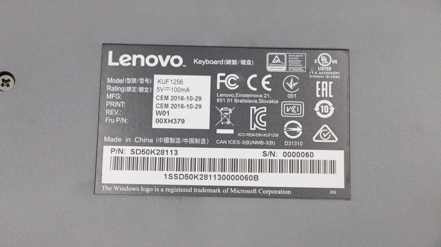 Lenovo Kb Keyboards External - 00XH379