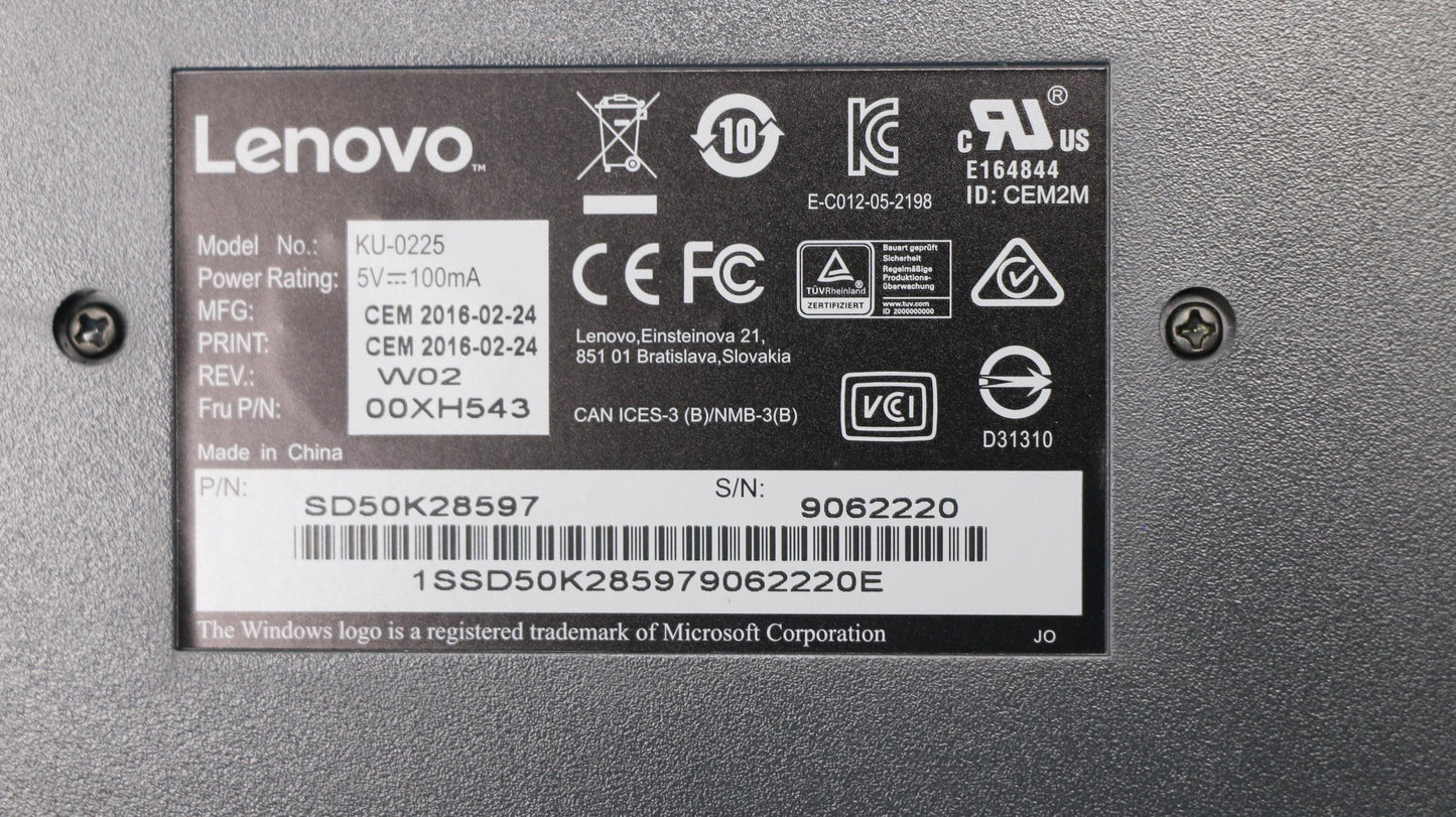 Lenovo Kb Keyboards External - 00XH543