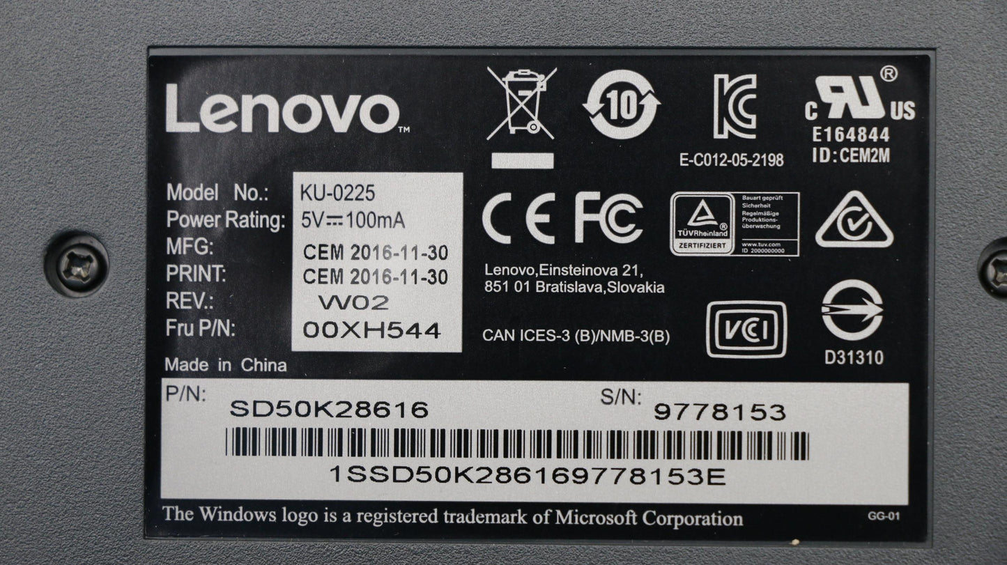 Lenovo Kb Keyboards External - 00XH544