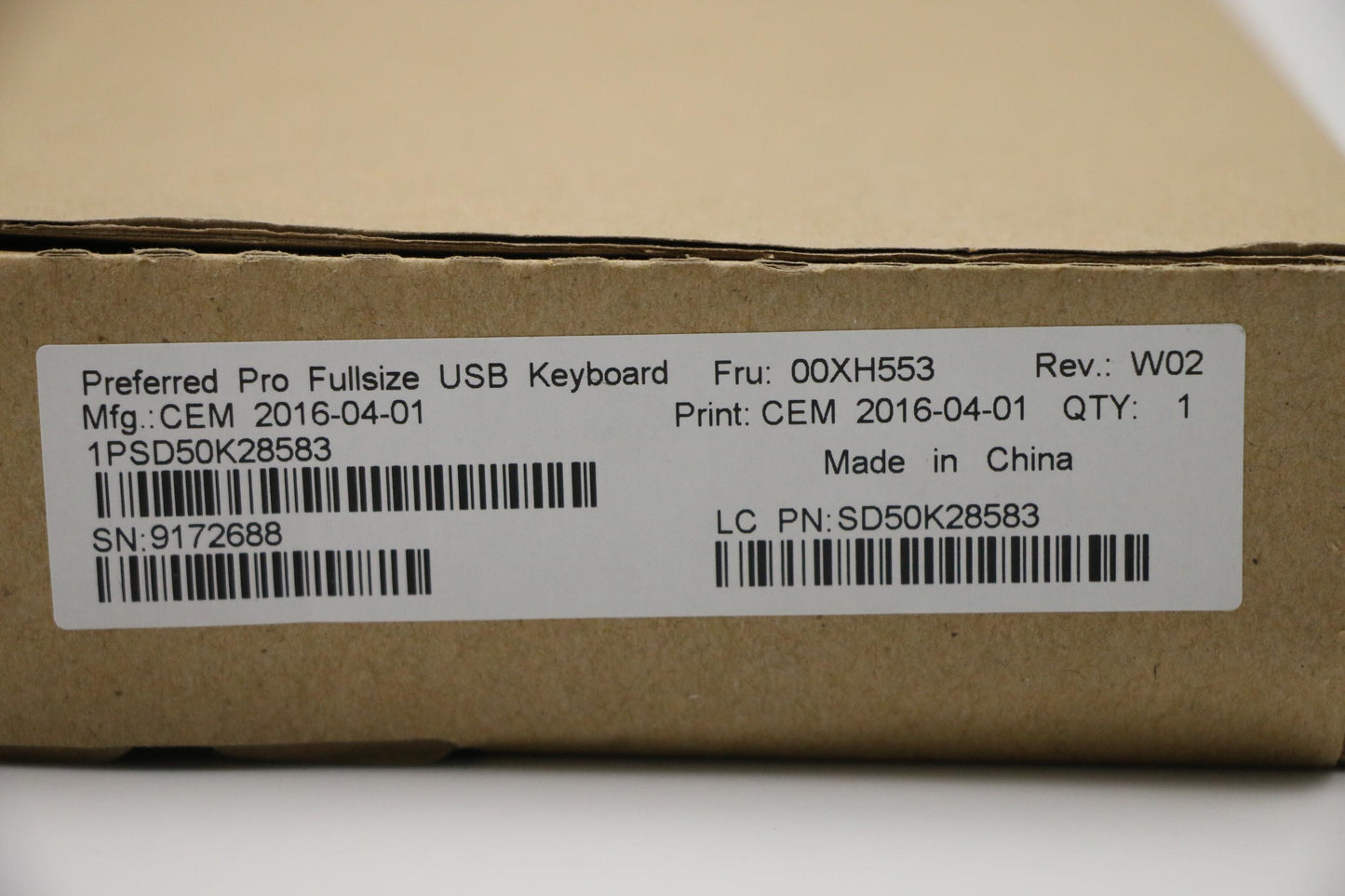 Lenovo Kb Keyboards External - 00XH553