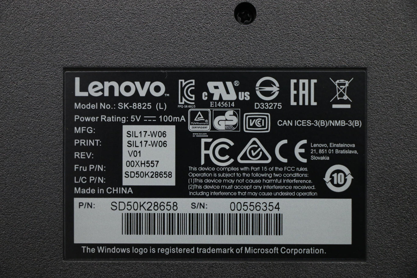Lenovo Kb Keyboards External - 00XH557