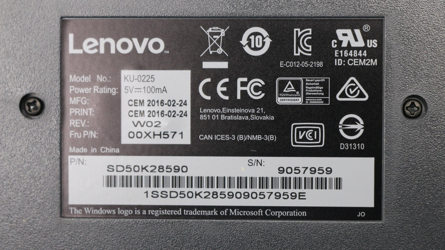 Lenovo Kb Keyboards External - 00XH571