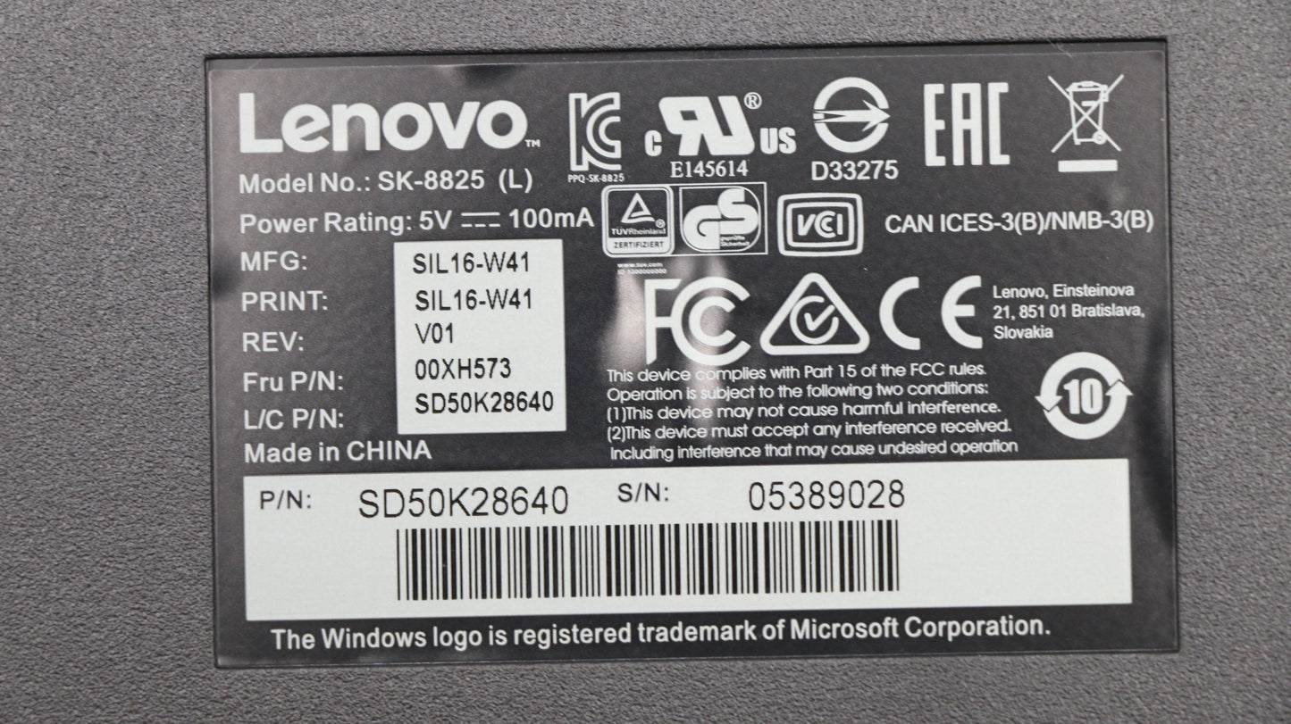Lenovo Kb Keyboards External - 00XH573
