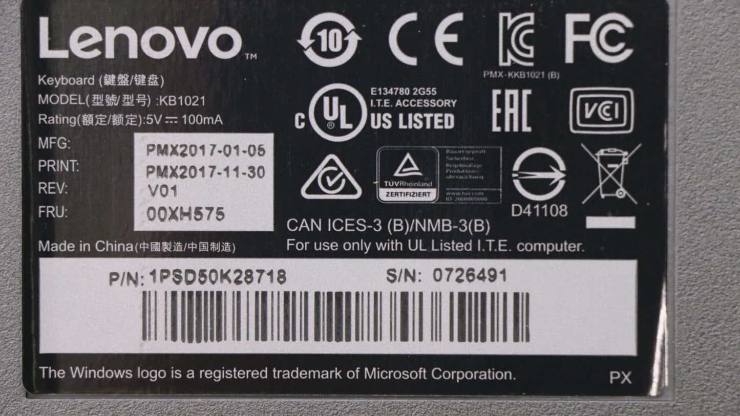 Lenovo Kb Keyboards External - 00XH575