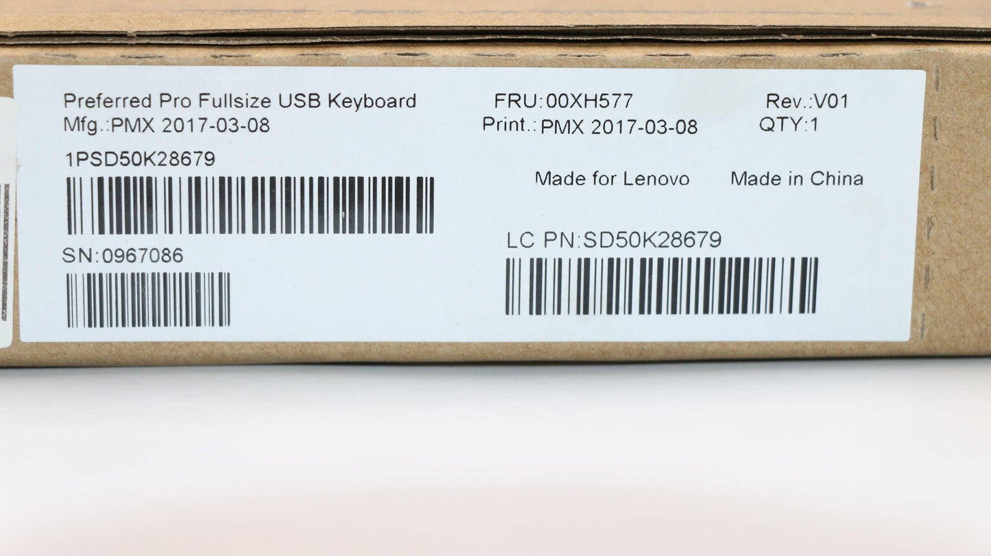 Lenovo Kb Keyboards External - 00XH577