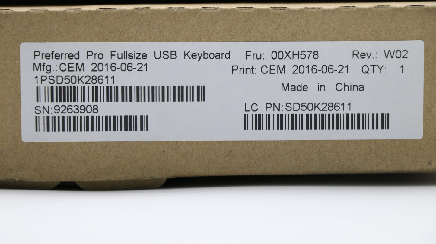 Lenovo Kb Keyboards External - 00XH578